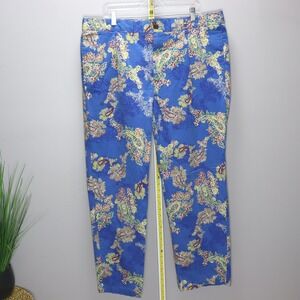 Houston White Paisley Floral Pants Mens 40 Blue Multi Excellent Bold Print